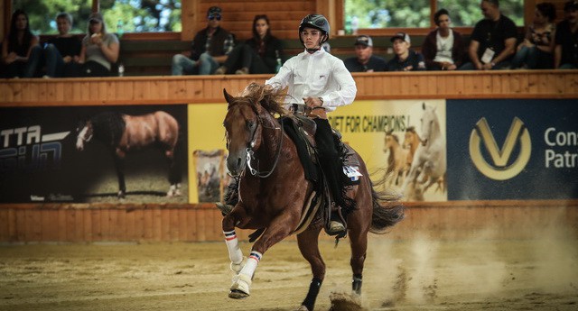 Pictured above: France's Axel Pesek and Uncle Sparky took the World Young Rider title in style. © Andrea Bonaga