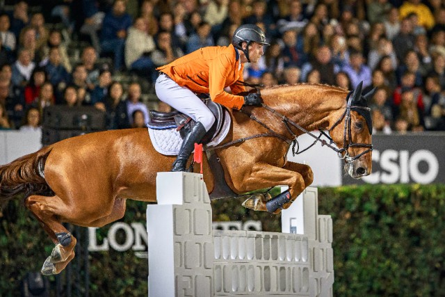 Michel Hendrix auf Baileys während des Longines FEI Nations Cup Jumping Finales. © FEI / Libby Law