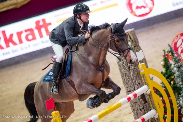 Der 12-jährige Westfale Quinsy holte unter Bronislav Chudyba (SVK) Platz drei bei der Amadeus Horse Indoors. © Michael Graf