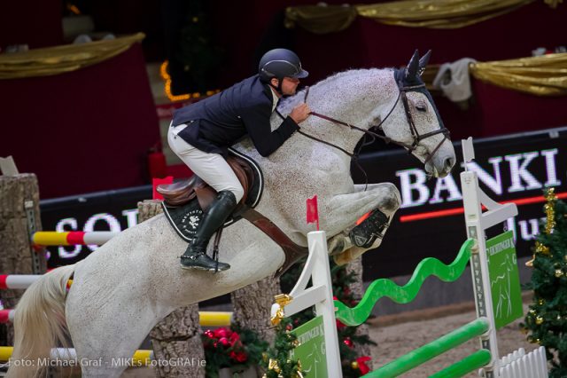 Null Fehler für Mevisto Reiter Roland Englbrecht und Chambery im CSI4* Silberpfeil Masters bei der Amadeus Horse Indoors. © Michael Graf