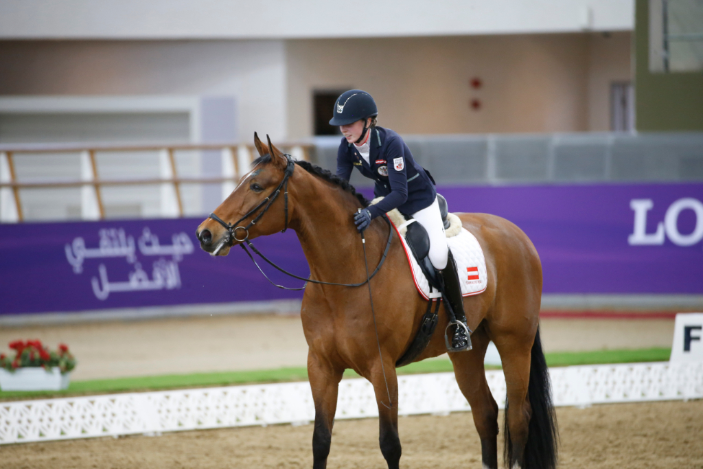 Von Doha bis Tokio! Valentina Strobl (T) und Bequia Simba vertraten Österreich bei insgesamt drei Championaten und sammelten einige internationale Platzierungen in der Paradressur. © Mario Grassia/CHI Al Shaqab