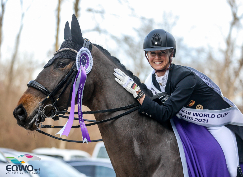 TSF Dalera BB und ihre Reiterin Jessica von Bredow-Werndl (GER) sind an der Spitze der Dressur-Weltrangliste der Pferde bzw. der Athlet:innen zu finden. © EQWO.net/ Petra Kerschbaum