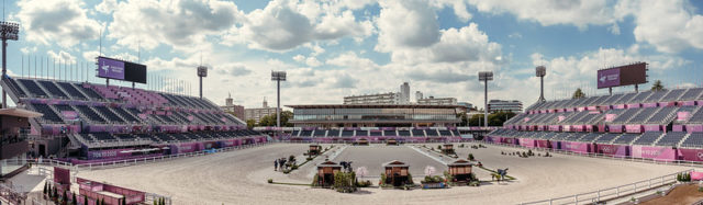 Der beeindruckende Baji Koen Equestrian Park in dem die Olympischen Reitbewerbe in Tokyo (JPN) ausgetragen werden. © FEI/Christophe Taniere