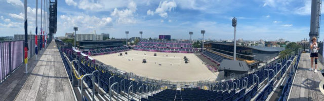Das Stadion des Equestrian Parks in Tokio bleibt während der Olympischen Spiele aufgrund der Corona-Beschränkungen leer. © Christian Schumach
