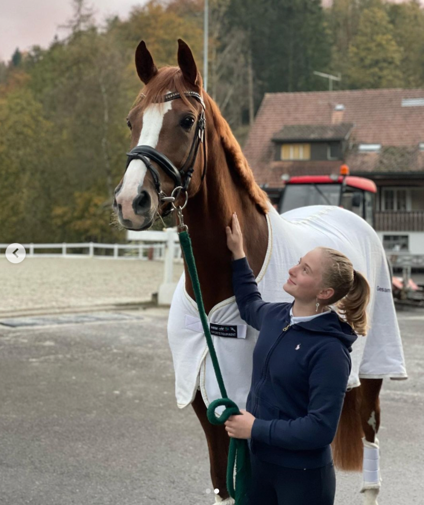 Fanny Jöbstl's neues Pferd: die neunjährige Oldenburgerstute Simsalabim OLD, war bisher unter Charlotte Schürmann (GER) bis Grand Prix erfolgreich! © Privat