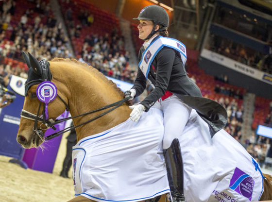 Cathrine Dufours Cassidy kehrt nach Herning zurück! Er vertritt Boxennachbarin Freestyle bei den Siegerehrungen. © Arnd Bronkhorst