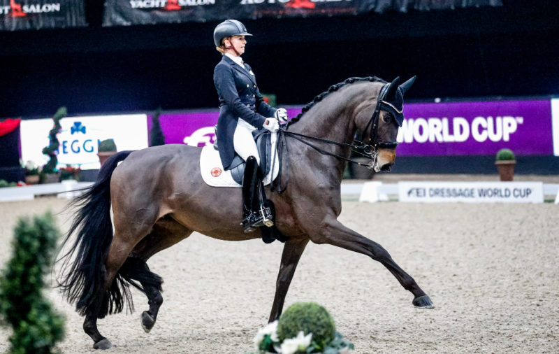 Das Starterfeld beim Dressur-Weltcup in Neumünster ist olympisch! Mit dabei: Jessica von Bredow Werndl (GER( und TSDF Dalera BB. © EQWO.net/Petra Kerschbaum