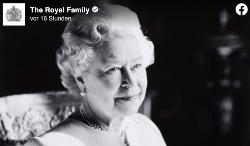 Queen Elisabeth II ist tot. Im Alter von 96 Jahren verstarb die britische Königin am 8. September 2022. (c) FB: The Royal Family