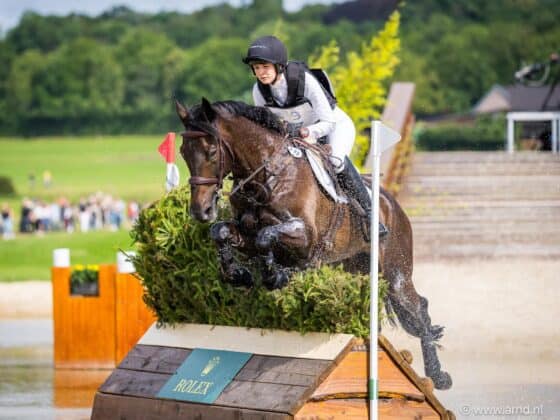 Lea Sigel (OÖ) und ihr DSP-Wallach Van Helsing P belegten in der CCI4*-S-Prüfung von Lignières Rang 13. Am Foto sind die beiden beim CHIO Aachen 2024 zu sehen. © Arnd Bronkhorst