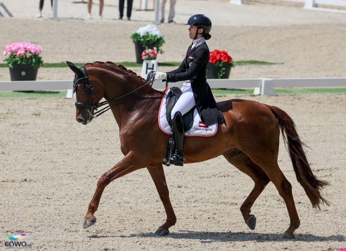 Corinna Gebhard (ST) und Bellagio lieferten im U21-Einzelbewerb eine solide Runde zu 66,941 %. © EQWO.net | Petra Kerschbaum