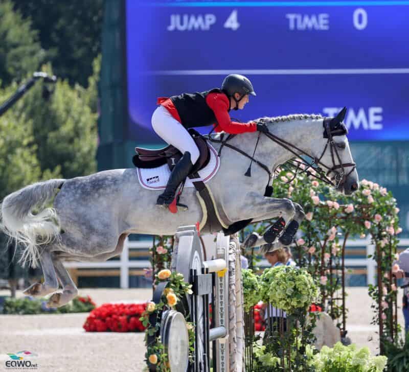 Olympische Spiele: Katharina Rhomberg (V) und Colestus Cambridge rissen vier Stangen. © EQWO.net | Petra Kerschbaum