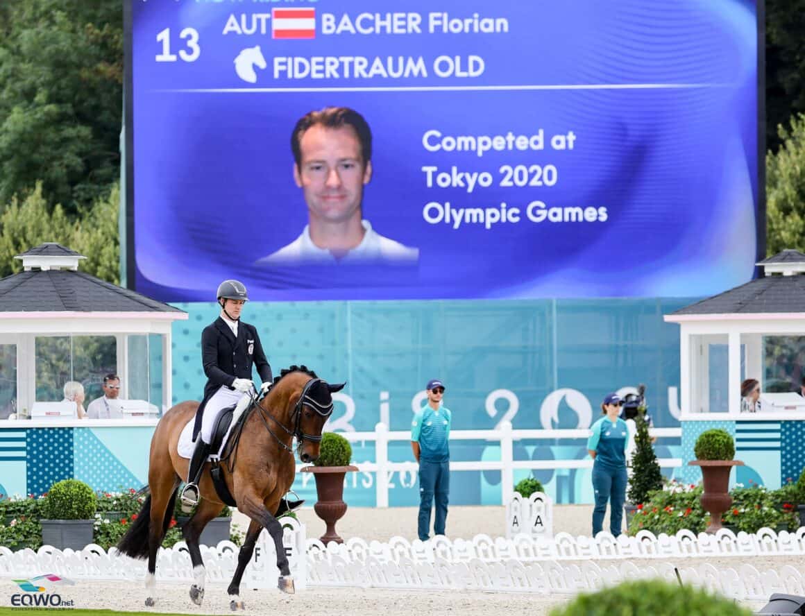 Über 70%: Florian Bacher (ST) und Fidertraum OLD zeigten bei den olympischen Spielen einen schönen Grand Prix Special. © EQWO.net | Petra Kerschbaum