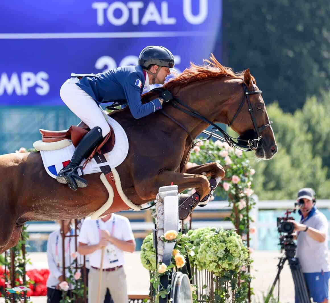 Simon Delestre (FRA) und seine Stute I Amelusina hatten im olympischen Team-Finale nur drei Zeitfehler. © EQWO.net | Petra Kerschbaum