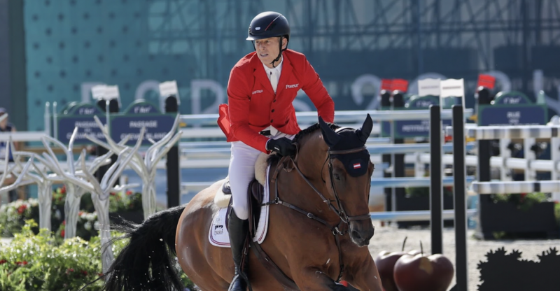 Max Kühner (T) und Elektric Blue P springen in Spruce Meadows in die Top-7 der Rolex Grand Slam Etappe. © EQWO.net | Petra Kerschbaum