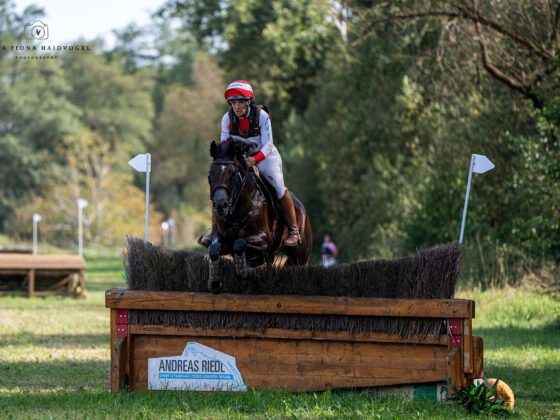 Katrin Khoddam-Hazrati (ST) sichert sich im Sattel ihrer 14-jährigen Trakehner-Stute Oklahoma ihren zweiten Staatsmeistertitel. © Julia Fiona Haidvogel Photography