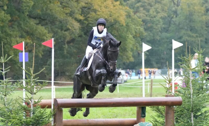 Lea Siegl (OÖ) und Van Helsing P belegten im niederländischen Boekelo Platz 18 in der langen Vier-Sterne-Prüfung. © FB: Eventing-Inside