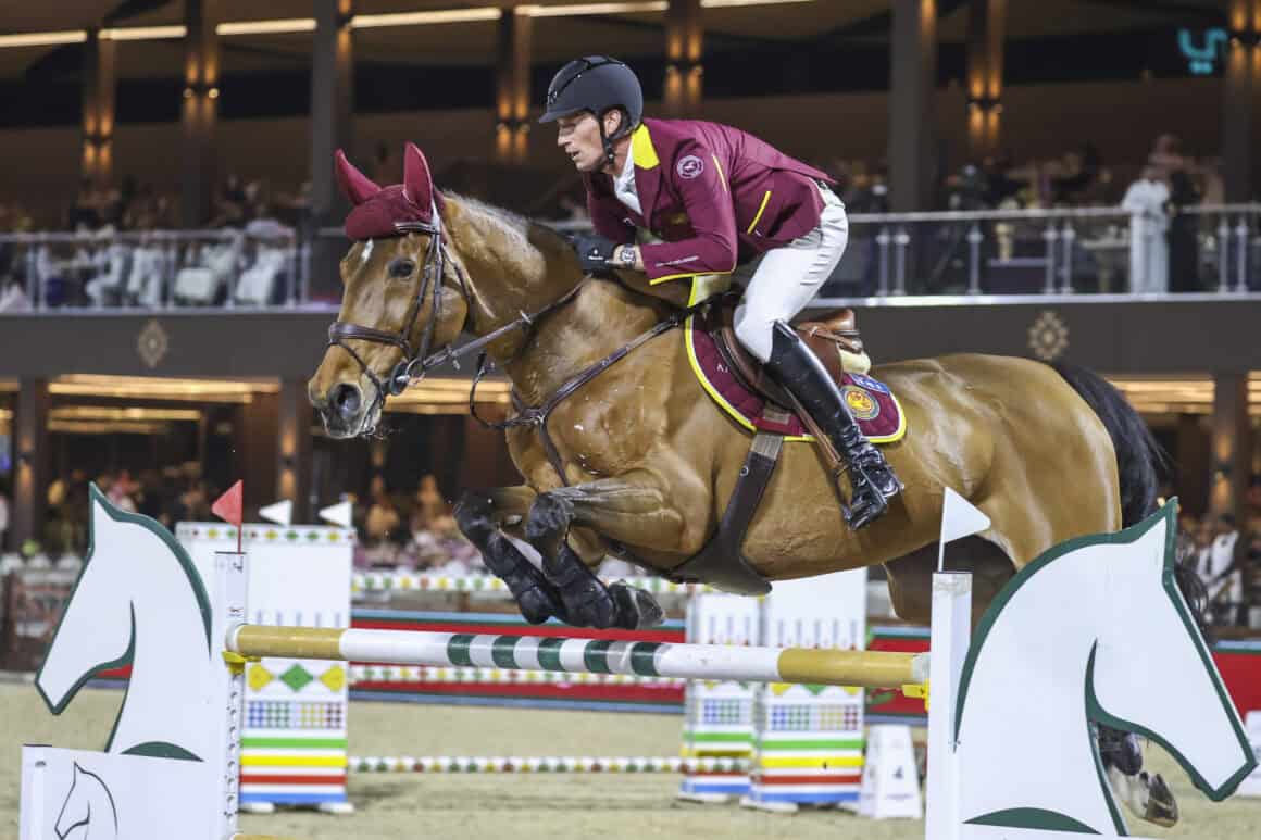 Ben Maher (GBR), Christian Ahlmann (GER) und Daniel Deusser (GER) führten die Shanghai Swans ins Finale des GCL Super Cups. © GCL