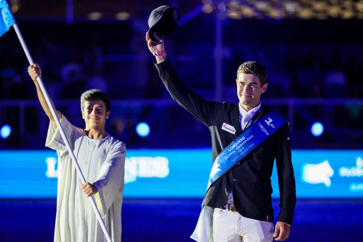 Victor Bettendorf (NED) pilotierte die neunjährige Stute Foxy de la Roque mit zwei schnellen Nullrunden zum Sieg im Global Champions Tour Super Grand Prix. © GCT