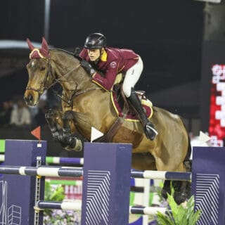 Erfolgreiches Wochenende für Max Kühner (T). In Riyadh belegte der Wahltiroler Platz vier im Global Champions Tour Super Grand Prix. Mit den Shanghai Swans platzierte er sich auf Rang zwei. © GCL