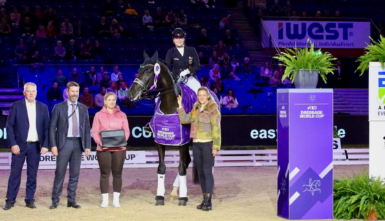 Isabell Werth (GER) und Wendy de Fontaine siegten mit fast 80 % im Weltcup-Grand Prix von Stuttgart. IG: Stuttgart German Masters