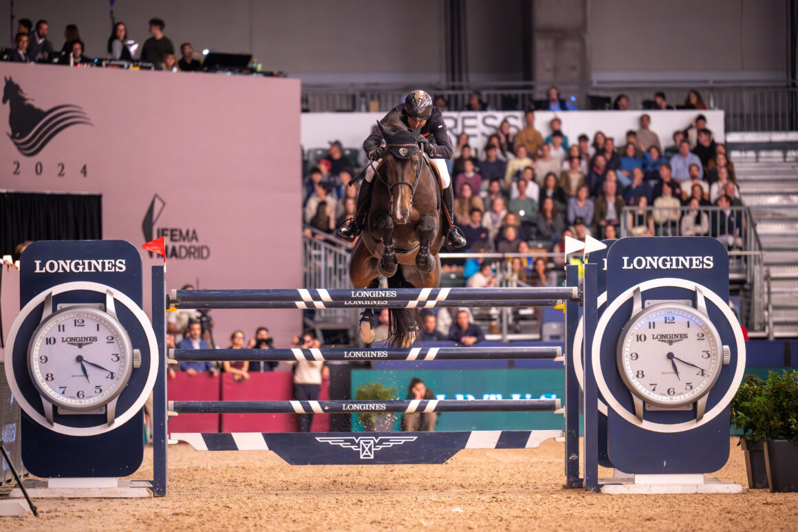 Piergiorgio Bucci (ITA) feierte in Madrid seinen ersten Weltcup-Sieg. Im Sattel des KWP-Wallachs Hantano verwies er Michael Pender (IRL) und Maikel van der Vleuten (NED) auf die Plätze. © FEI | Thomas Reiner