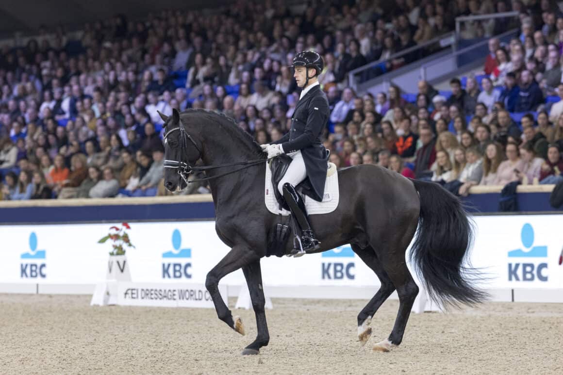 Wow! Justin Verboomen (BEL) und Zonik Plus begeisterten das heimische Publikum mit einem belgischen Highscore und Rang zwei in der Weltcup-Musikkür. © Hippo Foto Media - Dirk Caremans
