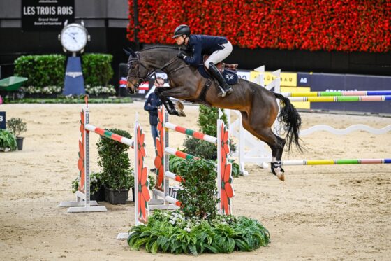 Super-Start für Max Kühner (T) in Basel! Auf seiner Stute EIC Lourdes sprang er über 145 cm direkt auf Rang acht. © Fotografia Stuppia