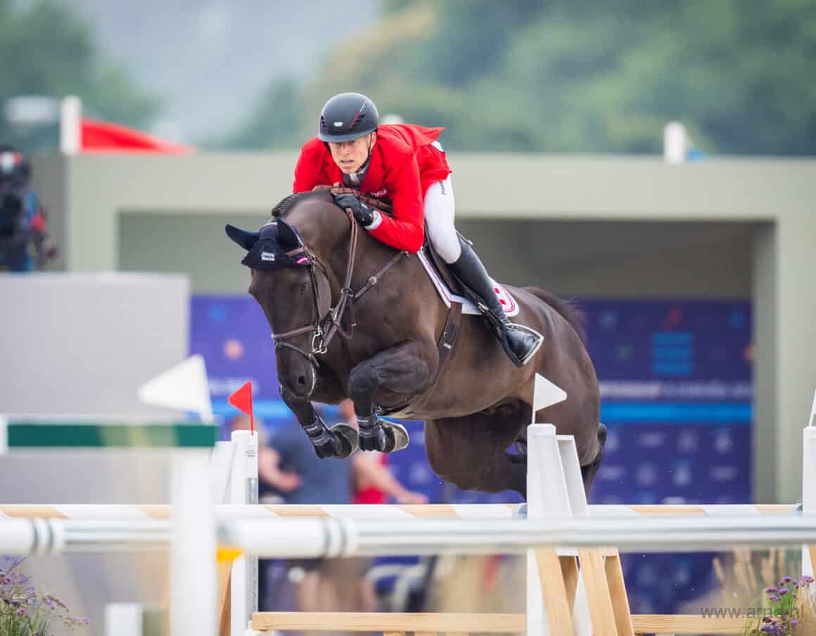 Max Kühner (T) & Cooley Jump The Q, Europameisterschaft 2025 A Coruña © Arnd Bronkhorst
