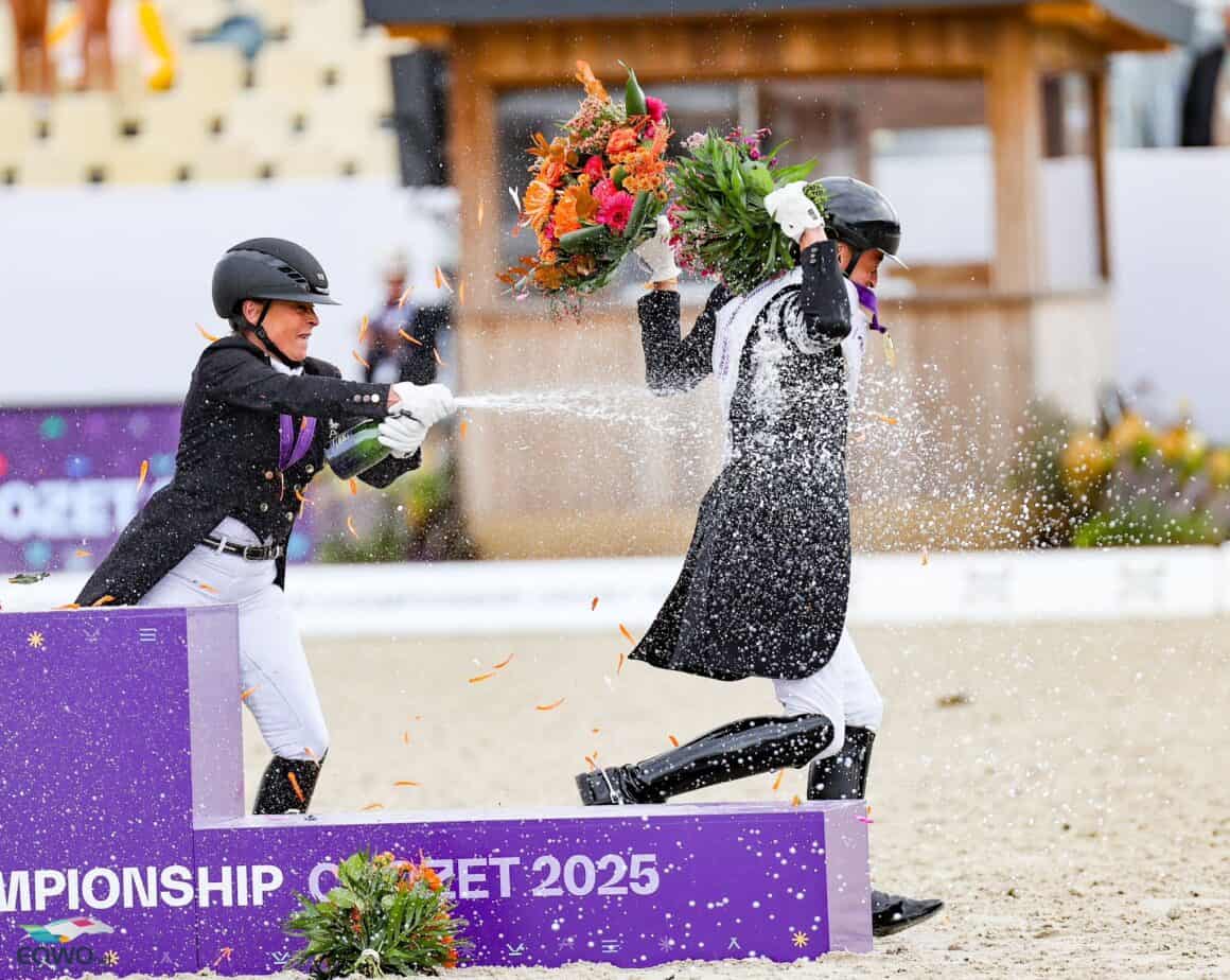 Champagne Shower Siegerehrung EM Crozet