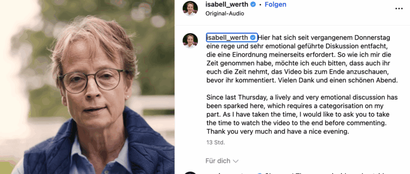 Isabell Werth (GER) äußert sich persönlich zur Zusammenarbeit mit Andreas Helgstrand. © IG: isabell_werth