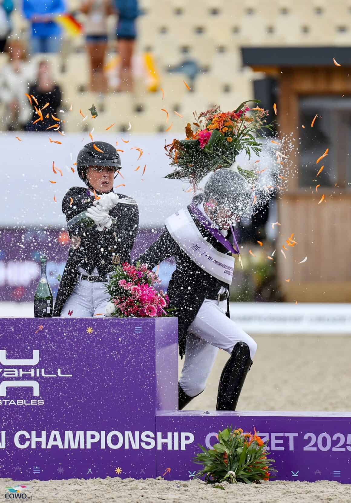 Champagne Shower Siegerehrung EM Crozet