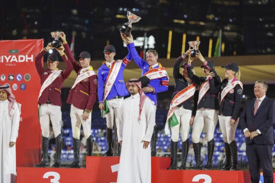Die Shanghai Swans und ihre österreichischen Teamreiter:innen Kathi Rhomberg und Max Kühner belegen in der GCL-Gesamtwertung 2026 Platz drei! © LGCT | Filippo Gabutti