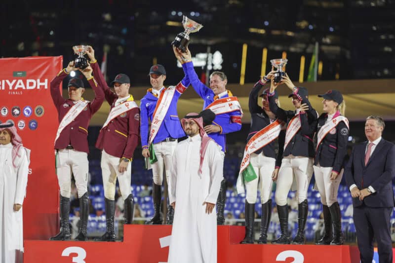 Die Shanghai Swans und ihre österreichischen Teamreiter:innen Kathi Rhomberg und Max Kühner belegen in der GCL-Gesamtwertung 2026 Platz drei! © LGCT | Filippo Gabutti
