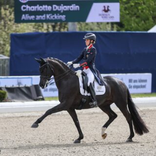 Charlotte Dujardin (GBR) stellt Ulrike Bachingers Alive and Kicking beim CDI-W in London vor. ©️ EQWO.net | Petra Kerschbaum