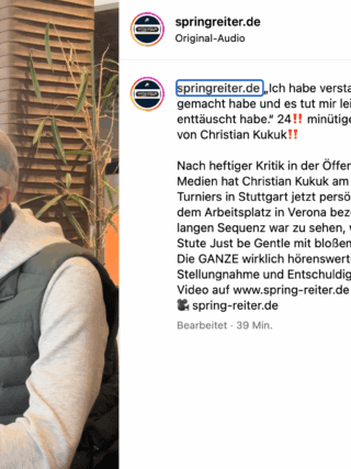 Christian Kukuk (GER) stellt sich nach dem Skandal-Video den Medien. © IG: Spring-reiter.de