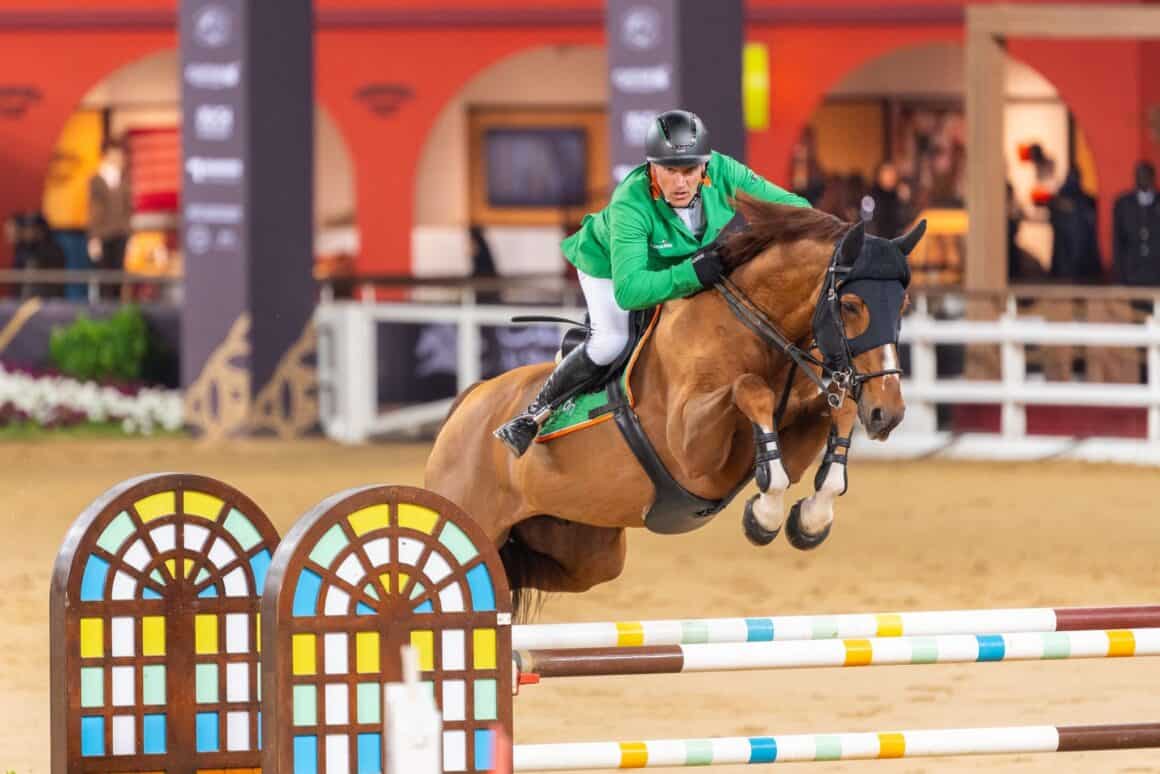 Gerfried Puck (T) und Naxcel V sichern sich in Doha sensationall Platz zwei im CSI5* Grand Prix über 160 cm! © Doha Equestrian Tour