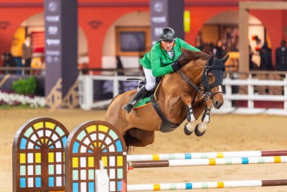 Gerfried Puck (T) und Naxcel V sichern sich in Doha sensationall Platz zwei im CSI5* Grand Prix über 160 cm! © Doha Equestrian Tour