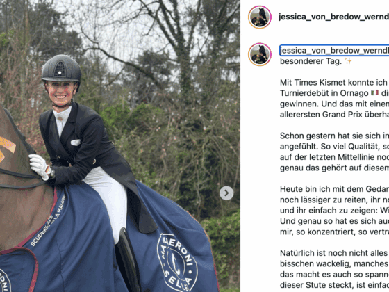 Times Kismet gewinnt bei ihrem internationalen Grand Prix Debüt! © IG: jessica_von_bredow_werndl