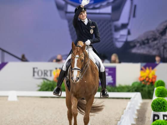 Bettina Kendlbacher (ST) und Broadmoars Don Alfredo beenden das Weltcup-Finale von Fort Worth auf Platz 14! © Arnd Bronkhorst