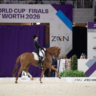 Bettina Kendlbacher (ST) und Broadmoars Don Alfredo beenden das Weltcup-Finale von Fort Worth auf Platz 14! © Arnd Bronkhorst