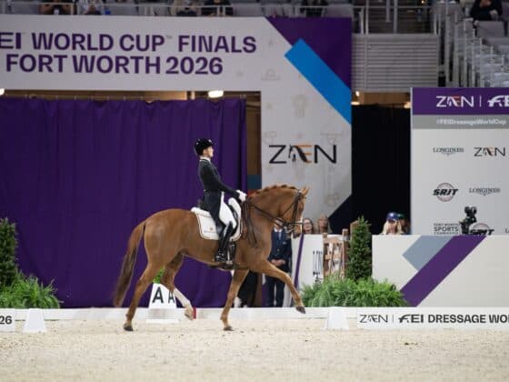 Bettina Kendlbacher (ST) und Broadmoars Don Alfredo beenden das Weltcup-Finale von Fort Worth auf Platz 14! © Arnd Bronkhorst