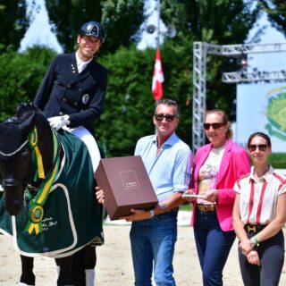Christian Schumach (K) gewinnt die CDI3* Grand Prix Musikkür von Verolanuova. © Privat
