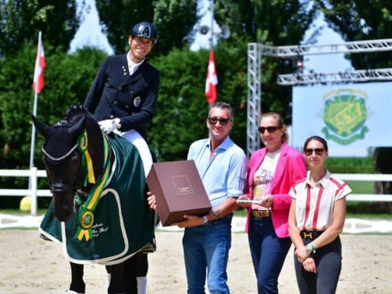 Christian Schumach (K) gewinnt die CDI3* Grand Prix Musikkür von Verolanuova. © Privat