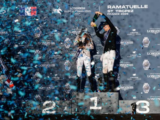 Max Kühner (T) pilotierte seinen 15-jährigen ISH-Wallach Up Too Jacco Blue als Schnellster ins Ziel des LGCT Grand Prix von St. Tropez - Rang drei! © LGCT