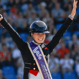 Lottie Fry und Glamourdale sind wie schon 2022 Weltmeister im Grand Prix Special! © EQWO.net | Petra Kerschbaum