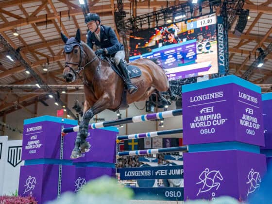 Max Kühner (T) gelingt in Oslo auf Up Too Jacco Blue ein absoluter Traumstart i die Weltcup-Saison 2026/27! © FEI | Kim Lundin